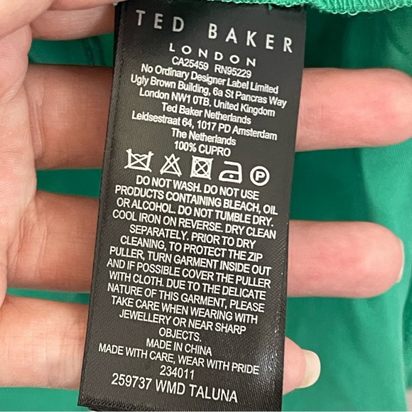 Ted Baker Taluna Green Mini Dress Smock Panel Ted Size 1/ US - Picture 5 of 8